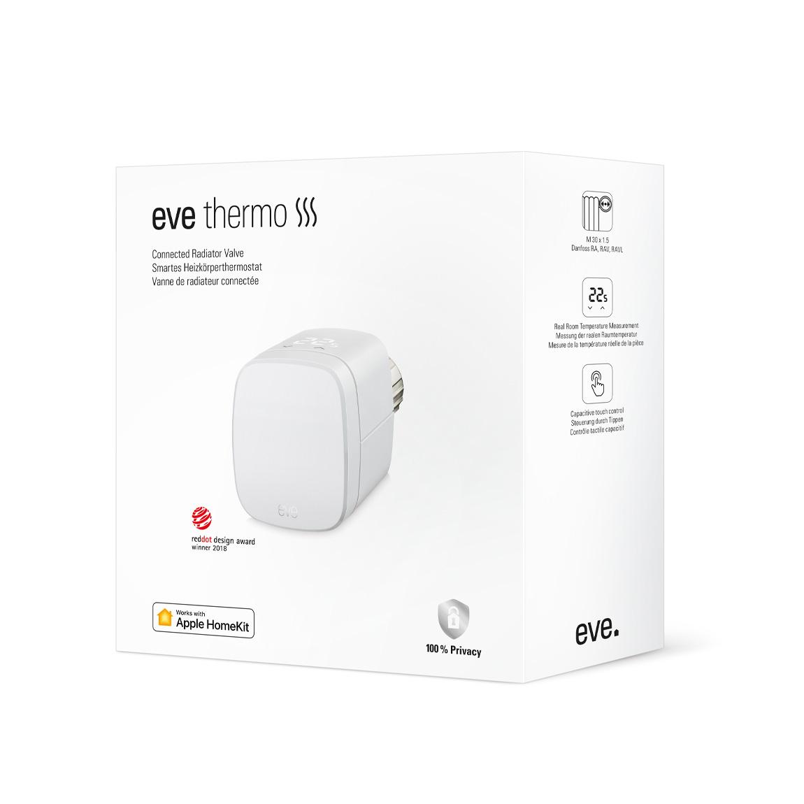 Eve Thermo 2er-Pack - Heizkörper-Thermostat mit Display & Touchbedienfeld