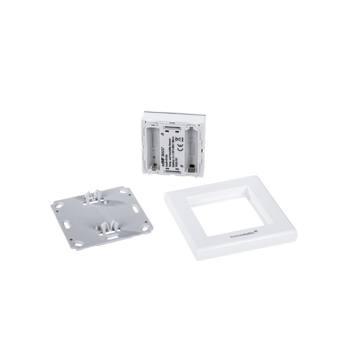 Homematic IP Temperatur- und Luftfeuchtigkeitssensor mit Display – innen in weiß offen