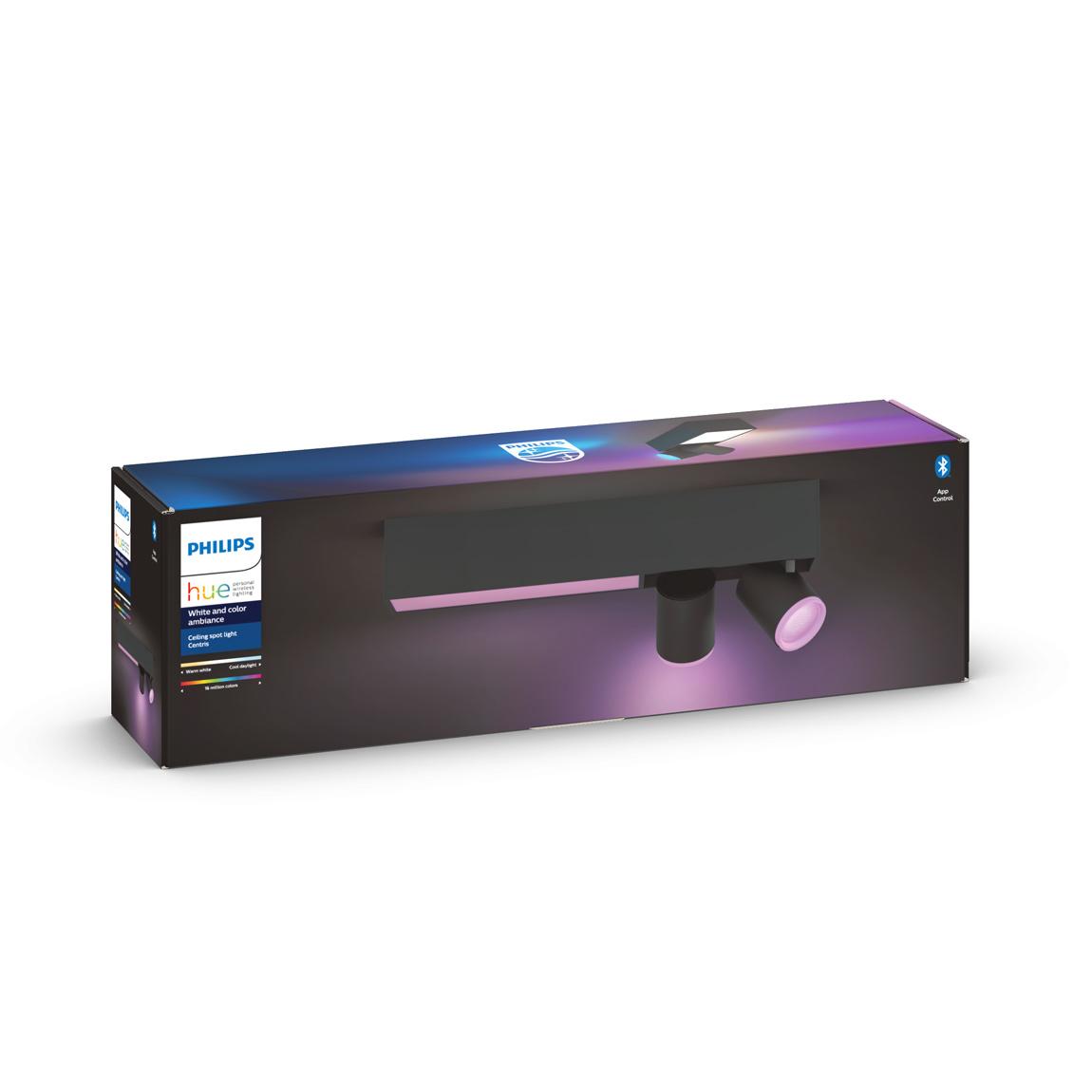 Philips Hue White and Color Ambiance Centris Spot 2flg. - schwarz Verpackung 