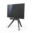 Spectral Art AX TV-Stand - Eiche schwarz mit Fernseher Sonos Beam schräge Ansicht