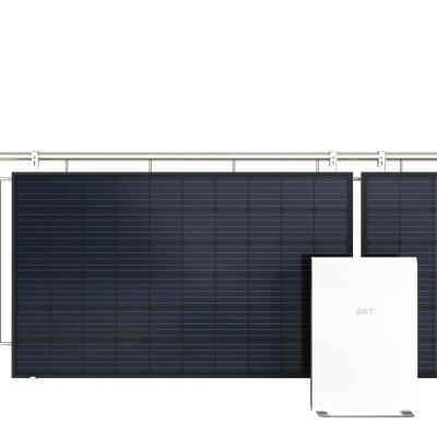 EET Solar SolMate Balkon - Balkonkraftwerk mit Speicher und Balkonhalterungen (2x 430Wp)