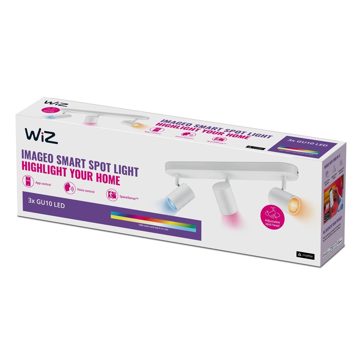 WiZ IMAGEO Spots Deckenleuchte Tunable Farbig 3x 5W - weiß