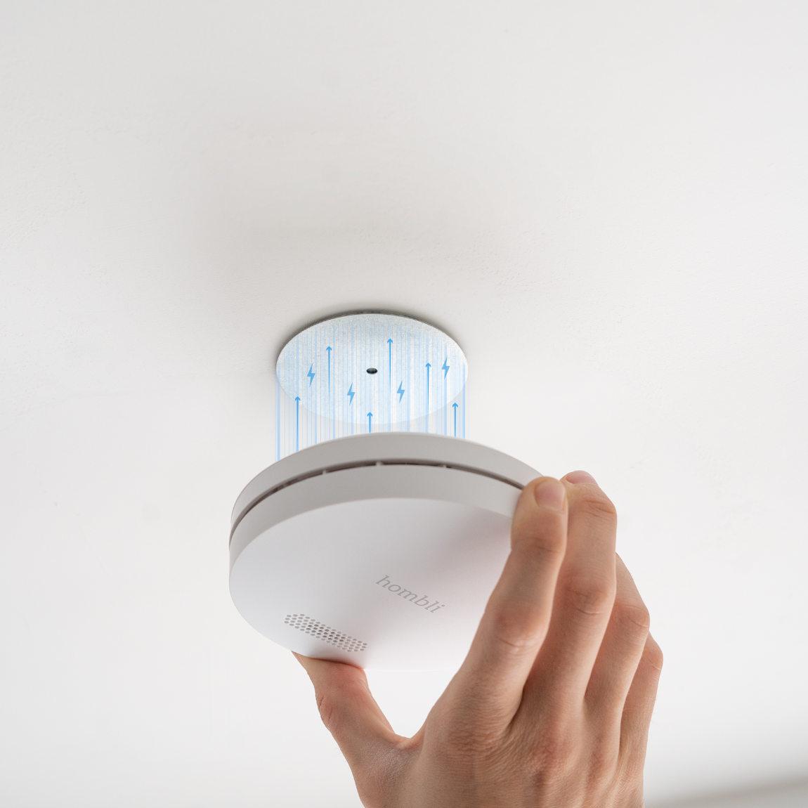 Hombli Smart Smoke Detector - Weiß_magnetisch an Decke