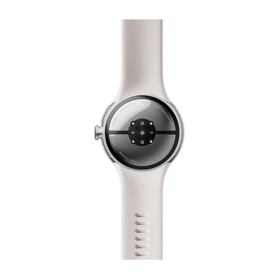 Google Pixel Watch 2 - WLAN Smartwatch - Silber mit Porcelain Armband_rückseite