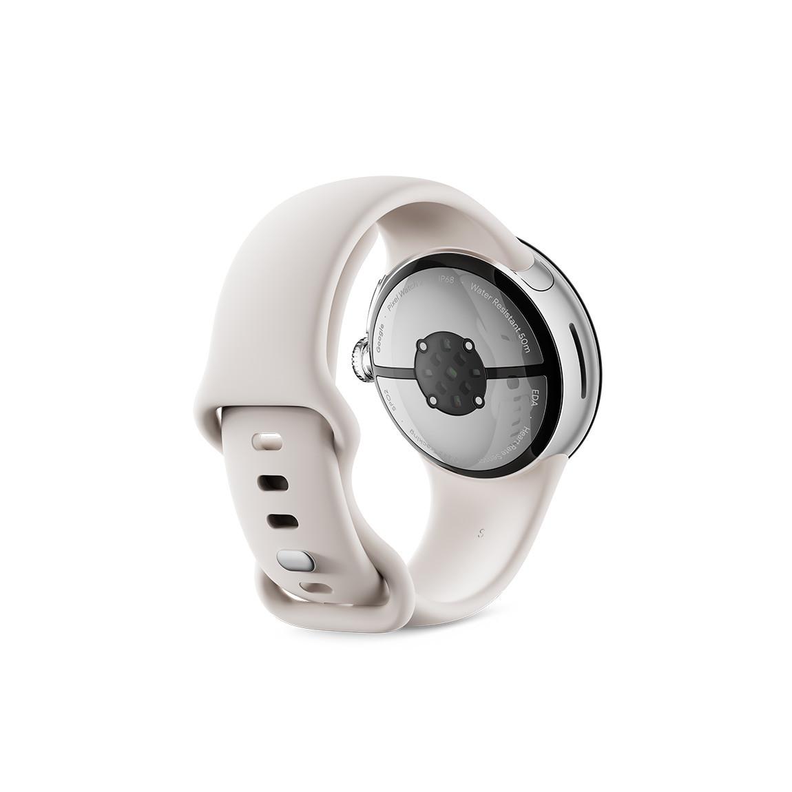 Google Pixel Watch 2 - WLAN Smartwatch - Silber mit Porcelain Armband_rückseite_2