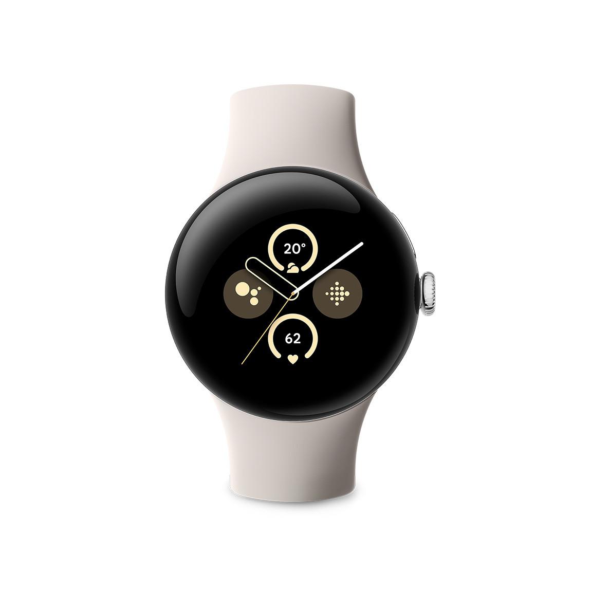 Google Pixel Watch 2 - WLAN Smartwatch - Silber mit Porcelain Armband