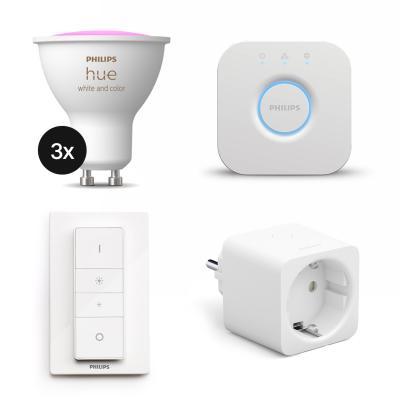 Philips Hue White & Color Ambiance GU10 400lm Starter-Set + Dimmschalter + Plug