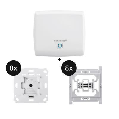 Homematic IP Access Point + Rollladenaktor für Markenschalter 8er-Set + Adapter