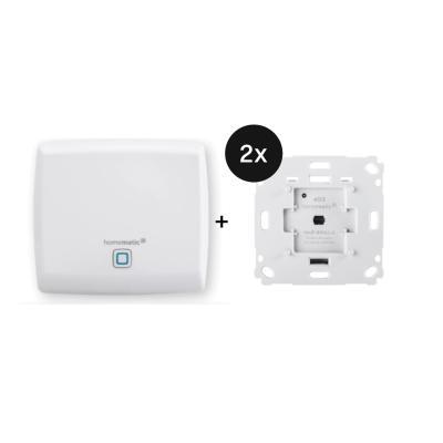 Homematic IP Access Point + Rollladenaktor für Markenschalter 2er-Set - Markisensteuerung