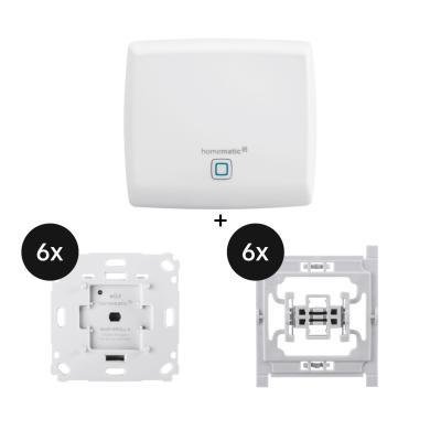 Homematic IP Access Point + Rollladenaktor für Markenschalter 6er-Set + Adapter