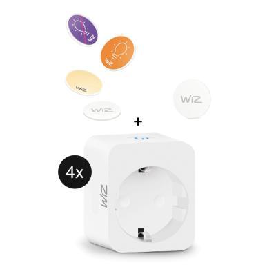 WiZ Smart Plug inkl. Powermeter 4er-Set + NFC-Tags 4er-Set 