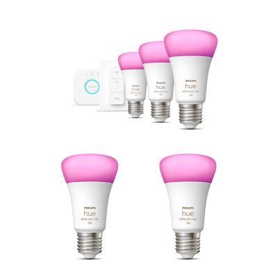 Philips Hue White & Color Ambiance E27 1100lm 5er Starter-Set + Dimmschalter