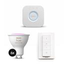 Philips Hue White & Color Ambiance GU10 400lm 6er Starter-Set + Dimmschalter