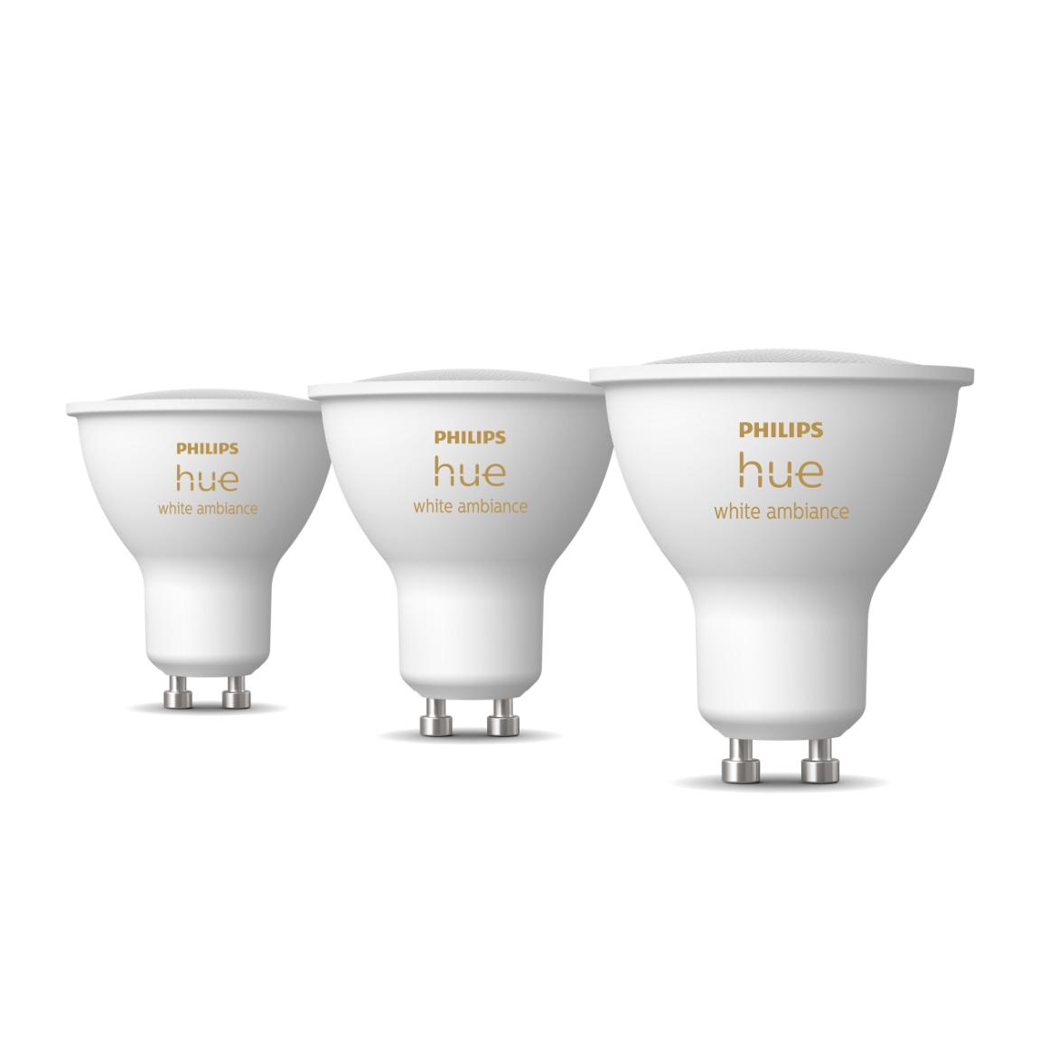 Philips Hue White Ambiance GU10 LED Lampe 400lm - 3er-Set