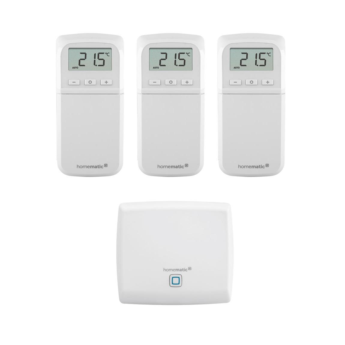 Homematic IP Heizkörperthermostat - Kompakt Plus 3er-Set + Access Point