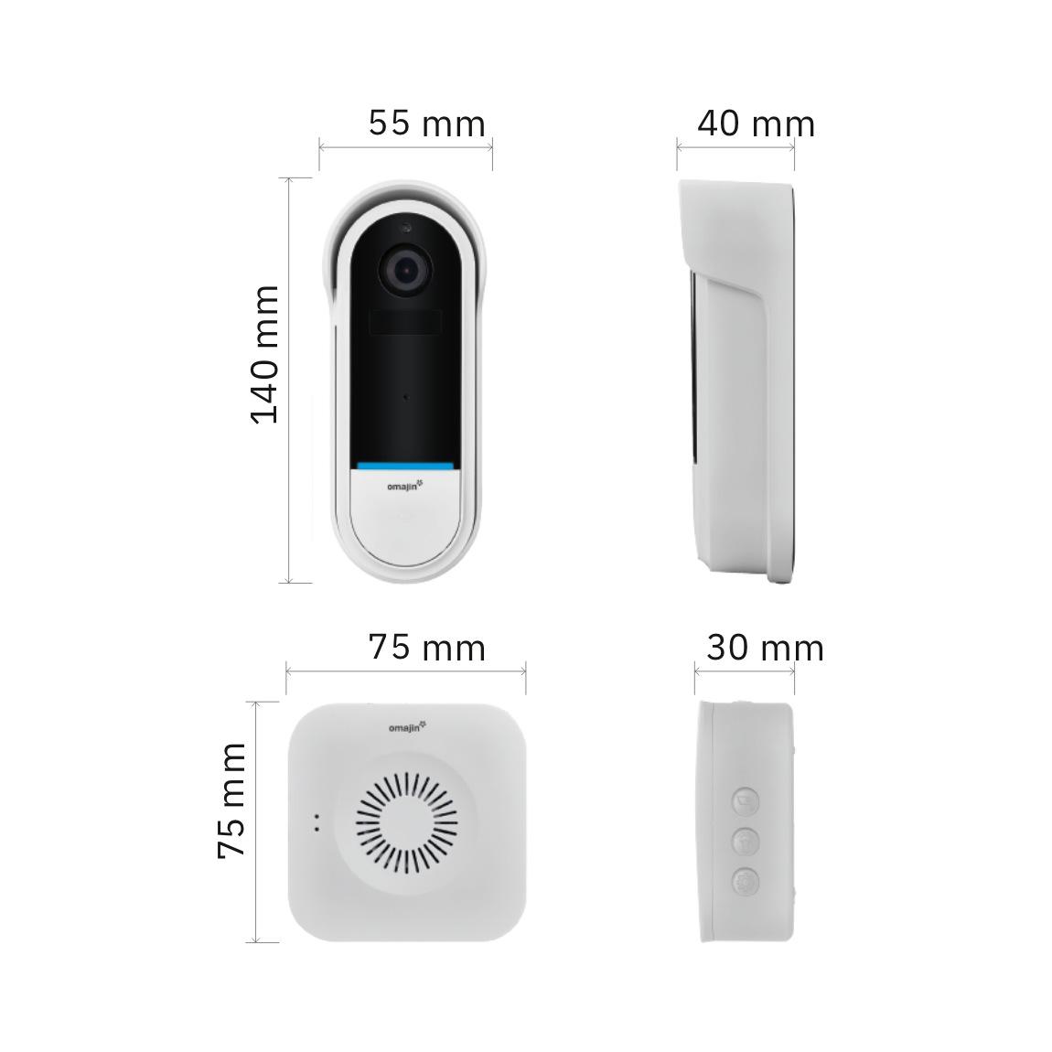 omajin Wireless Video Doorbell - WLAN Videotürklingel mit Gong