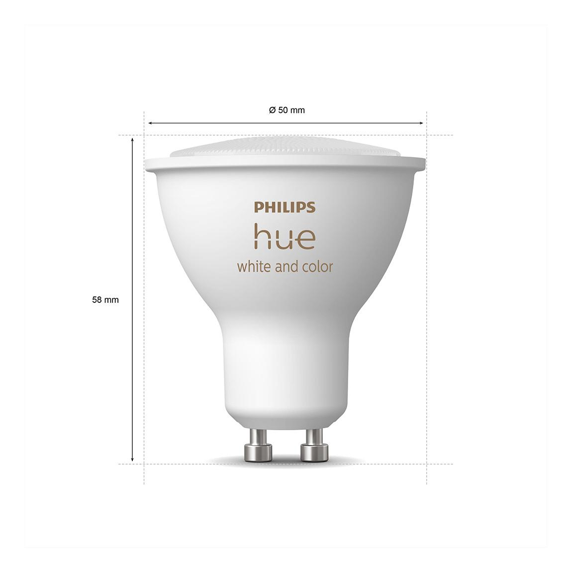 Philips Hue White & Color Ambiance GU10 Bluetooth 12er-Set - LED-Spot + Amazon Echo Show 5_maße