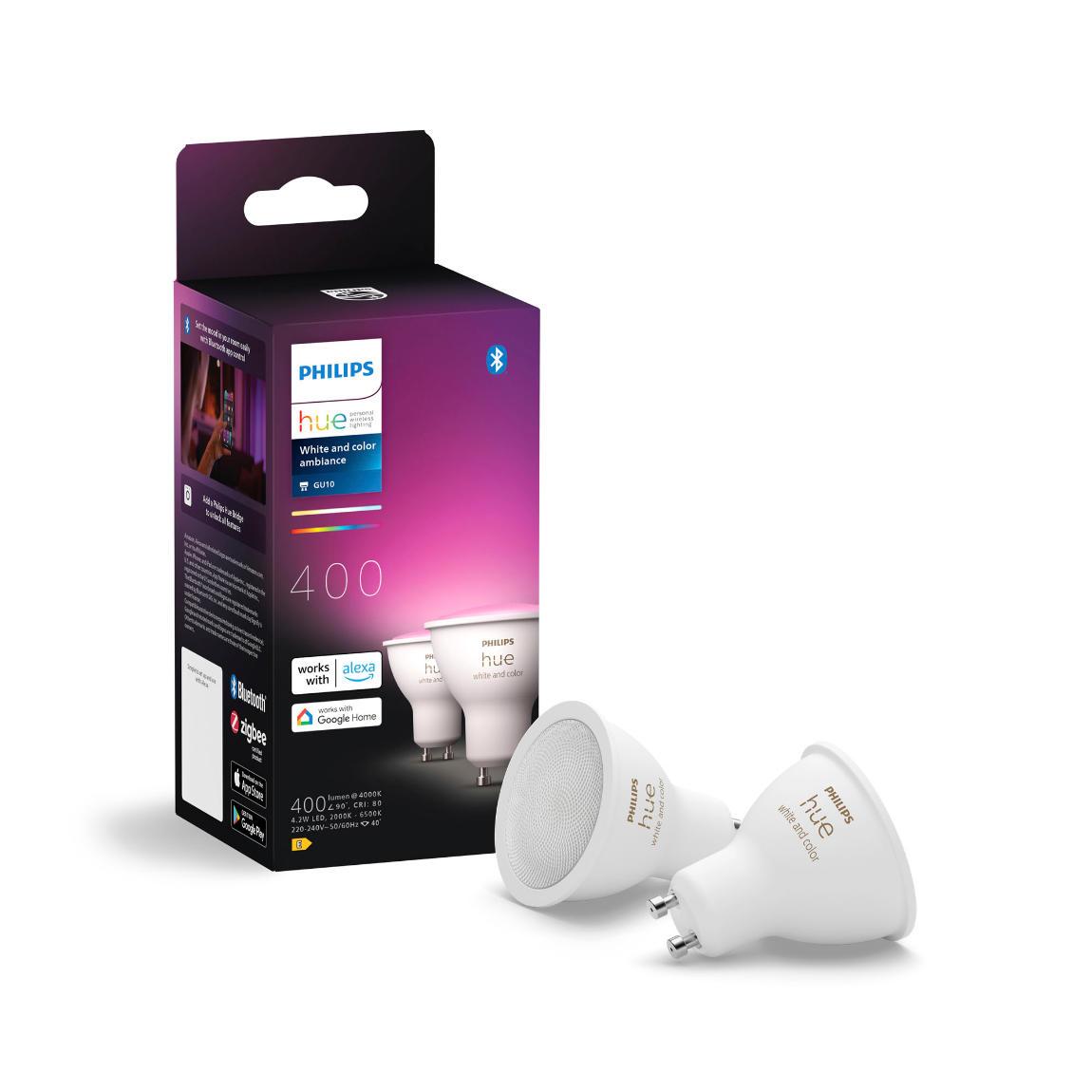 Philips Hue White & Color Ambiance GU10 LED Lampe 400lm - 2er-Set