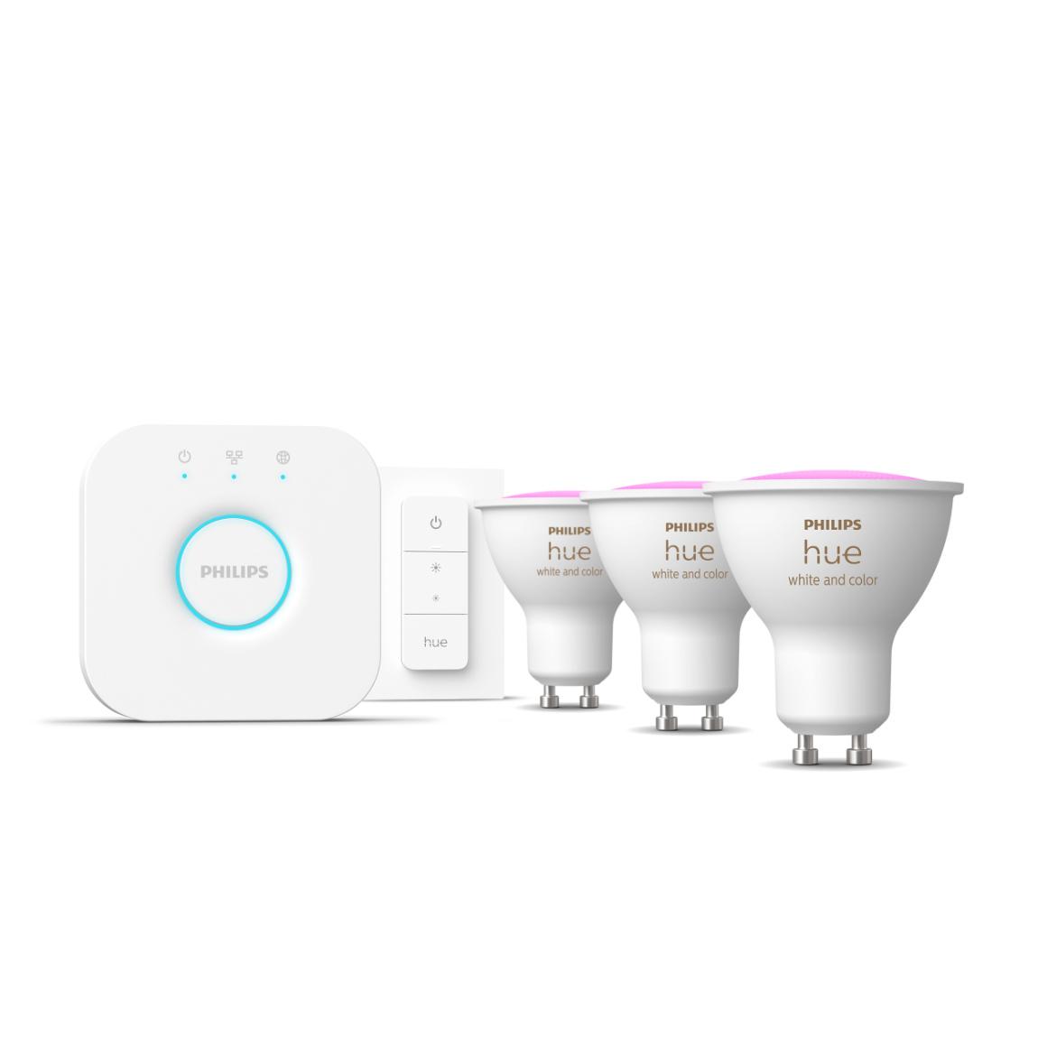 Philips Hue White & Color Ambiance GU10 400lm Starter-Set + Dimmschalter