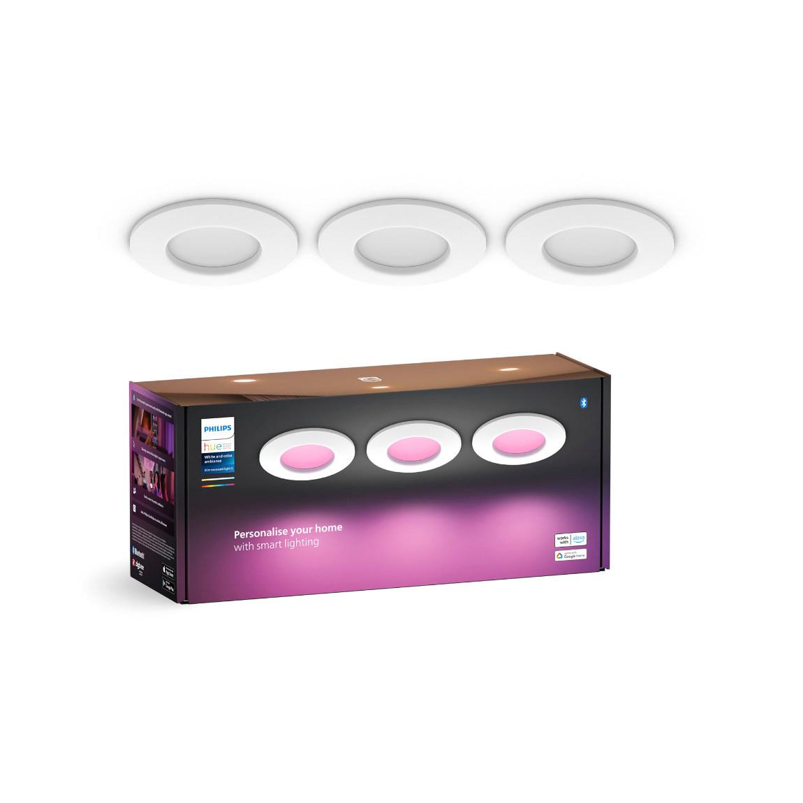 Philips Hue White & Color Ambiance Slim Recessed 90mm 450lm - 3er-Set