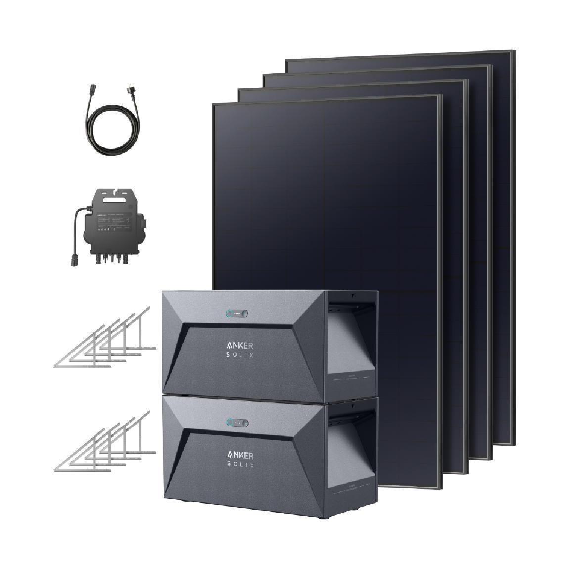 Anker SOLIX RS40P Solarbank Dual-System mit Bodenhalterungen (4x 445W | 3200Wh)