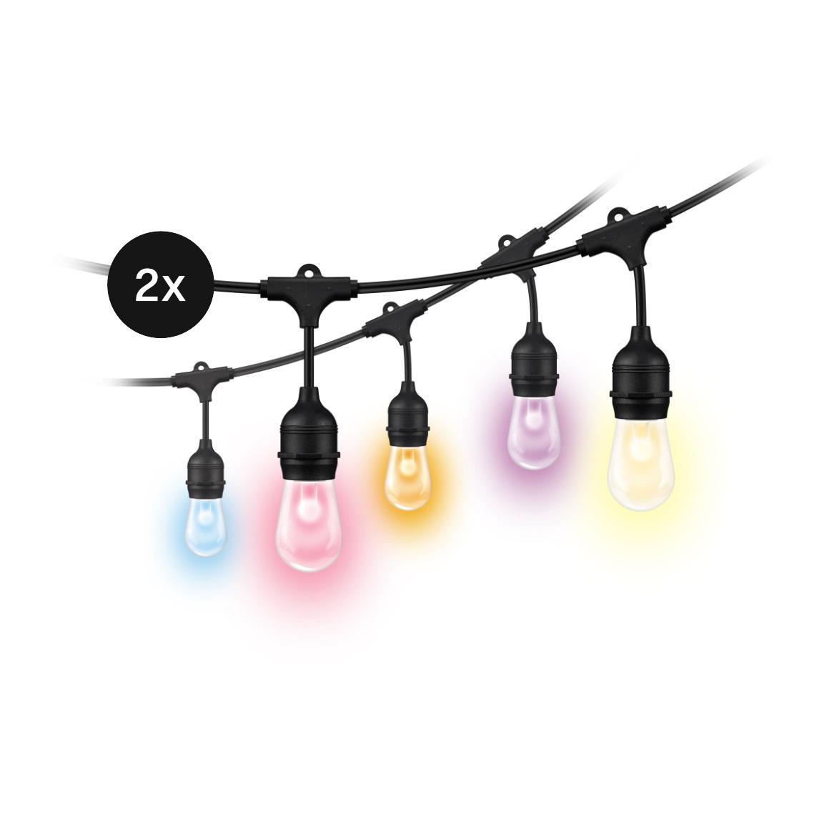 WiZ Tunable White & Color Outdoor Lichterkette 120lm 2er-Set