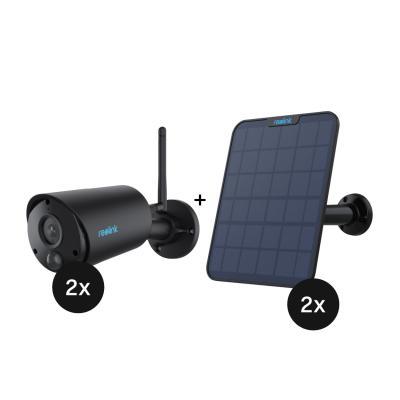 Reolink Argus Series B320 - 2er-Set + Reolink Solar Panel 2 - 2er-Set 