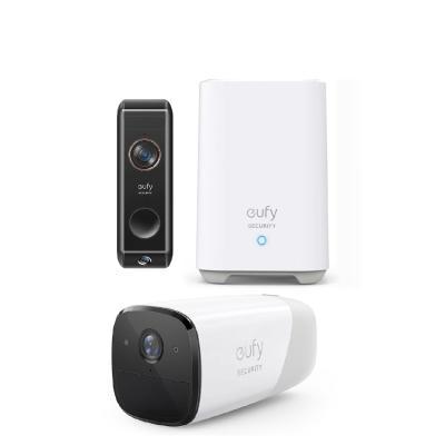 eufy Video Doorbell Dual + HomeBase 2 + eufyCam 2 Pro Add-on Camera