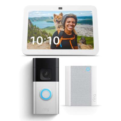 Ring Battery Video Doorbell Plus + Chime Gen 2 + Amazon Echo Show 8 (3. Gen)