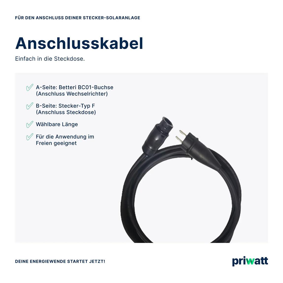 priwatt priWall - Balkonkraftwerk mit Wandhalterung (1x 440W) - Schwarz_info_2