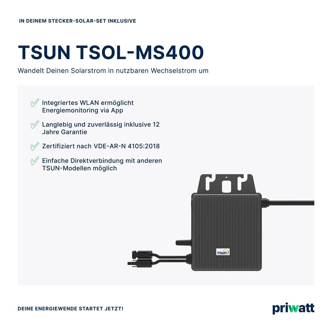 priwatt priWall - Balkonkraftwerk mit Wandhalterung (1x 440W) - Schwarz_info_4