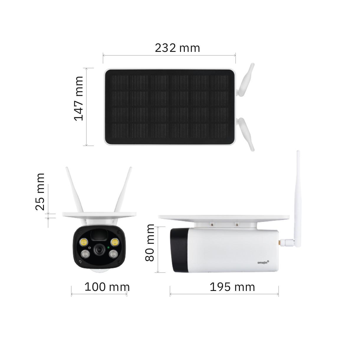 omajin Solar Camera - WLAN Solarkamera_Maße