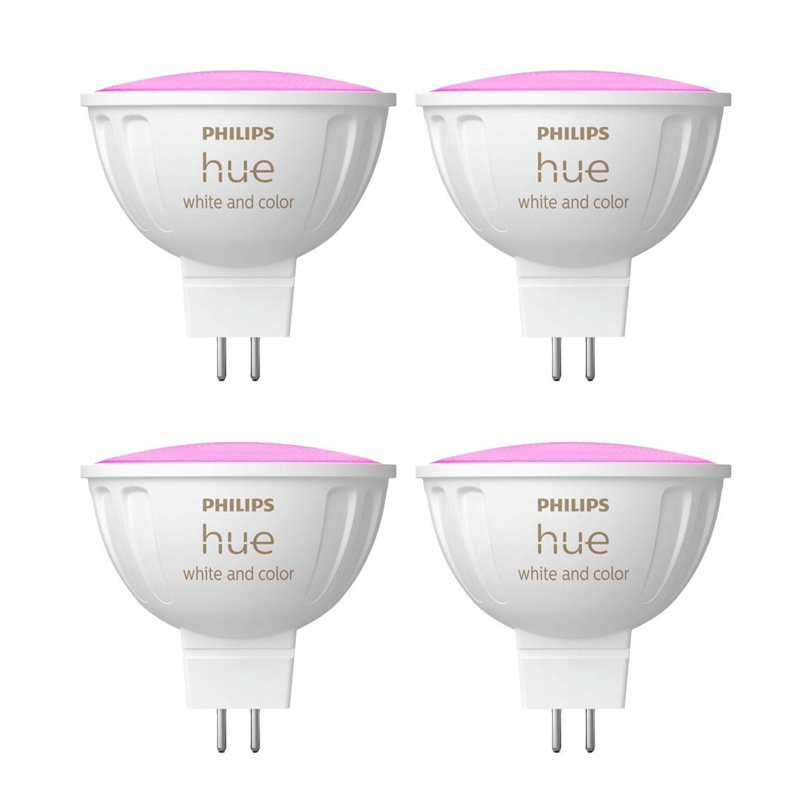 Philips Hue White & Col. Amb. MR16 LED Lampe - 4er-Set