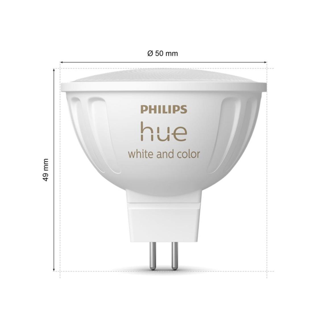 Philips Hue White & Col. Amb. MR16 LED Lampe - 4er-Set_maße_2