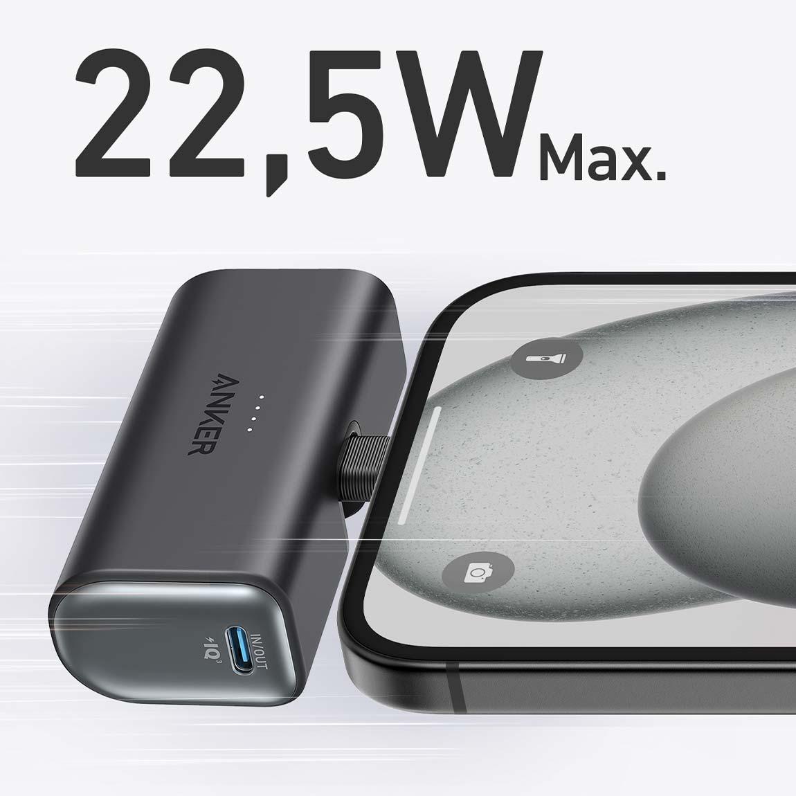 Anker Nano Powerbank mit integriertem USB-C Konnektor - 5000mAh 22,5W - Schwarz_lifestyle