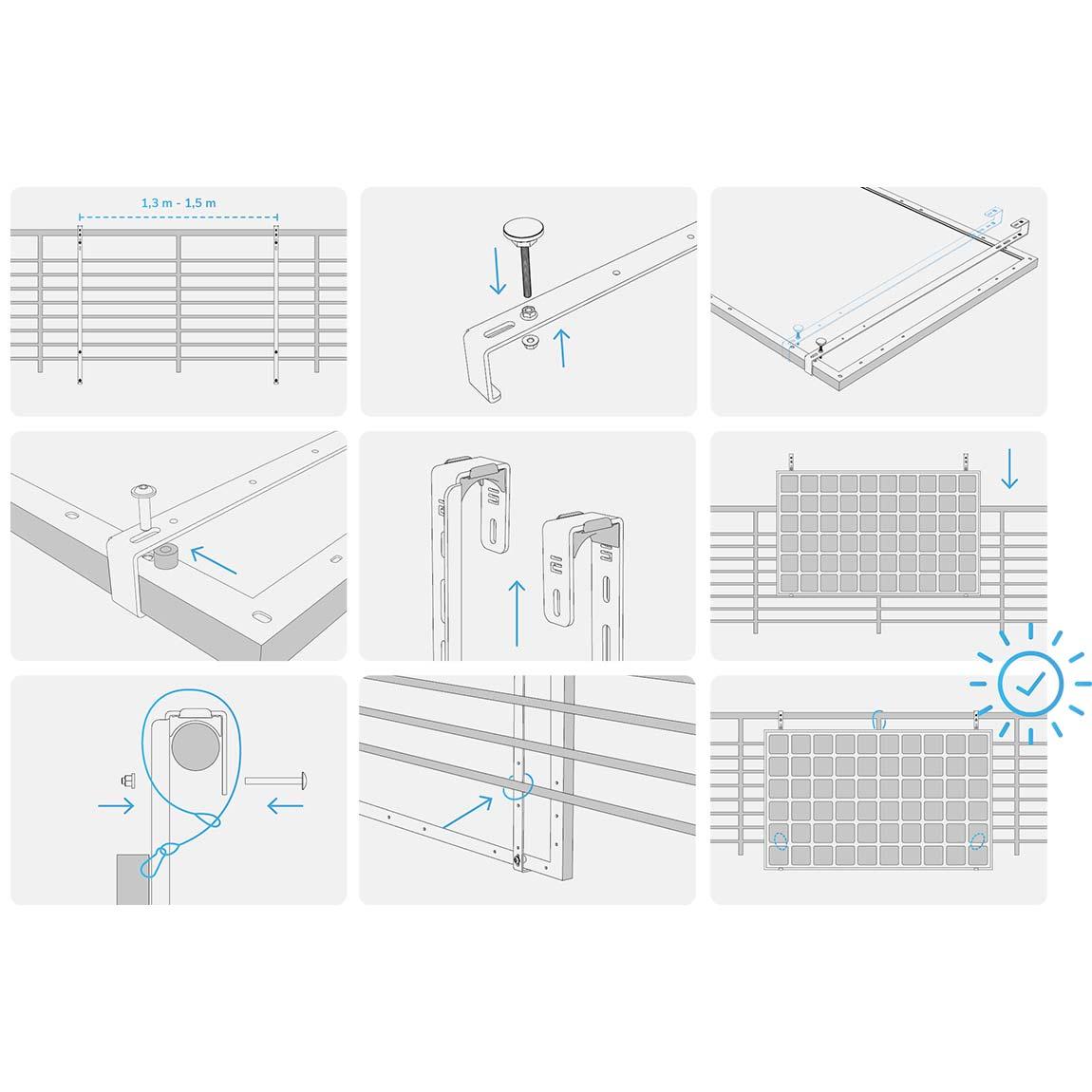 EET Solar LightMate Balkon Plus - Balkonkraftwerk mit Balkonhalterung (2x 430Wp) - Schwarz_installation_3