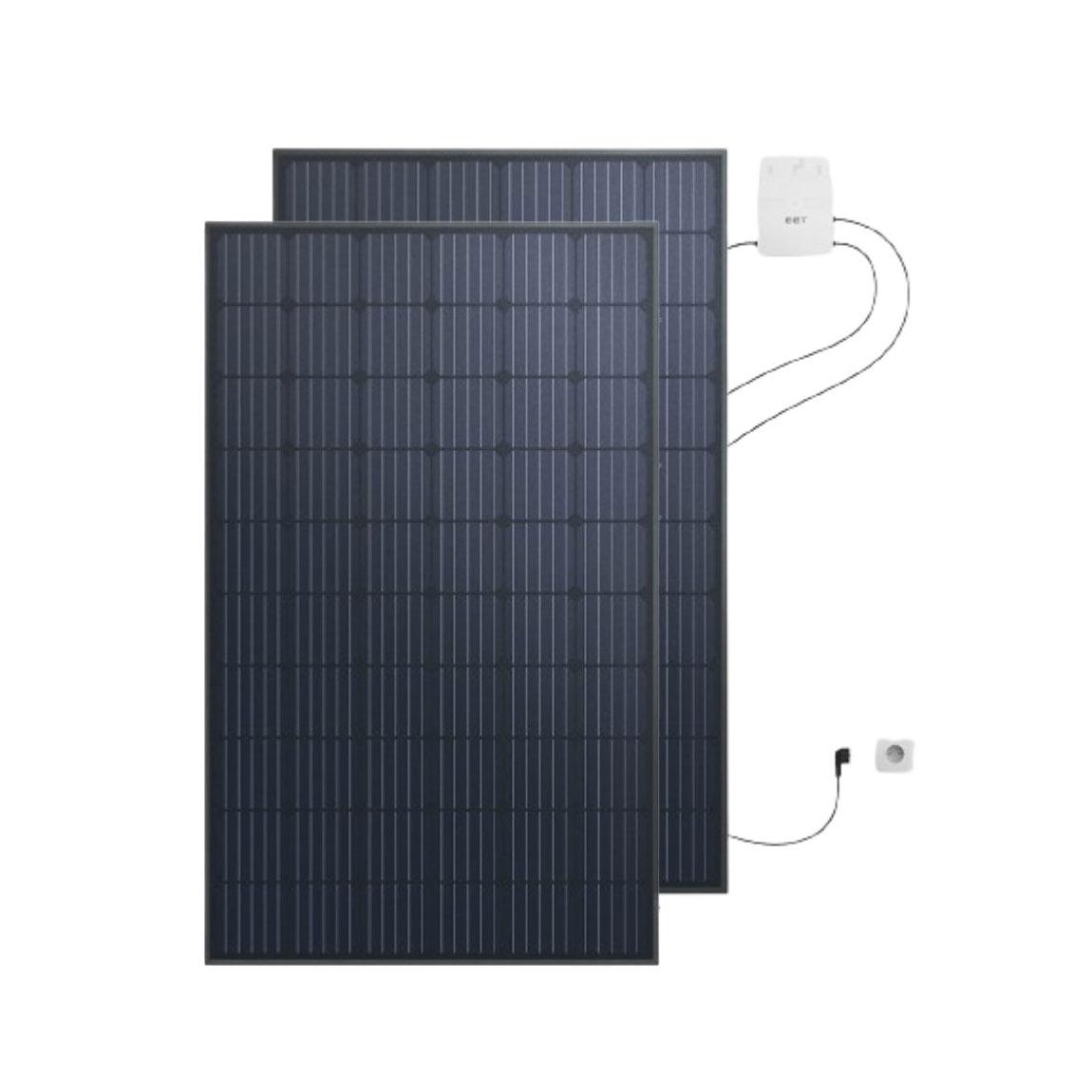 EET Solar LightMate Naked Plus - Balkonkraftwerk ohne Halterung (2x 430Wp) - Schwarz