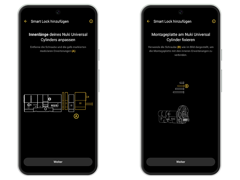 Nuki App Einrichtung vom Universalzylinder