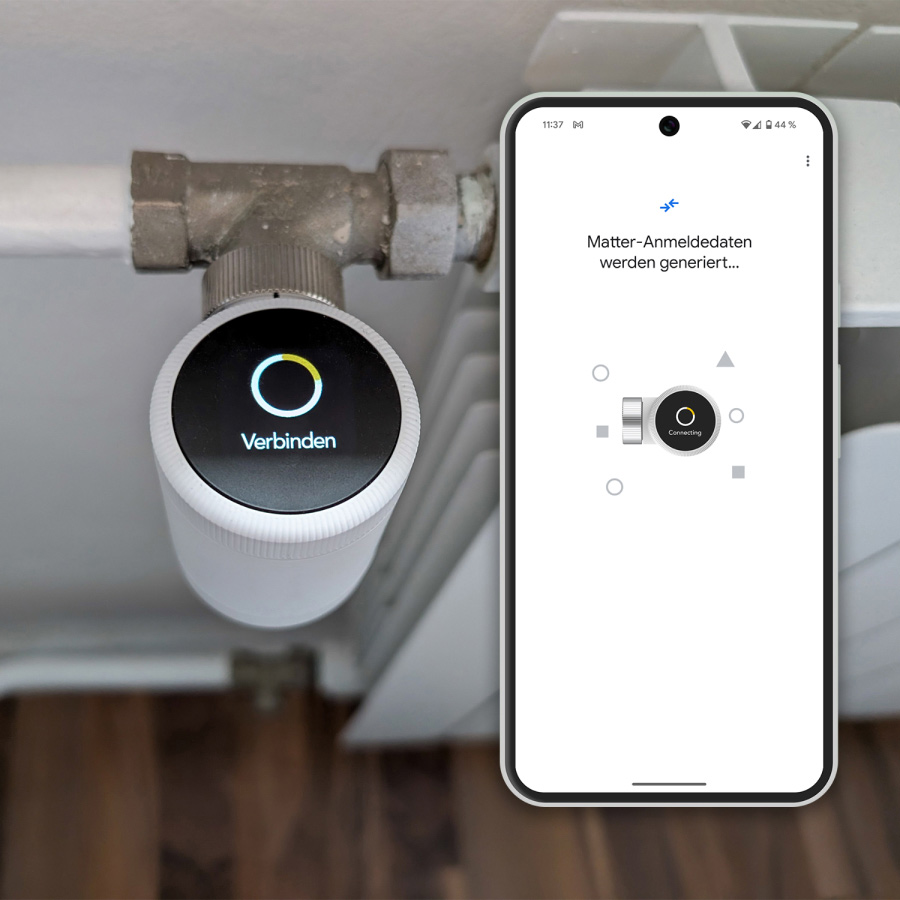 tado° X Heizkörperthermostat wird über Matter-Code eingerichtet und mit Google Home verbunden