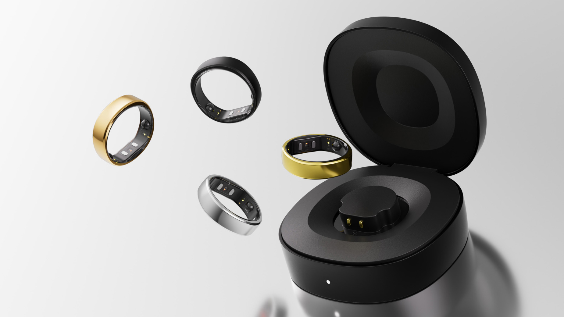 RingConn Smart Ring Gen2 Fitnessringe fliegen aus Ladecase heraus