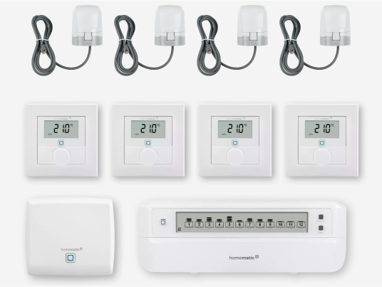 Homematic IP Fußbodenheizungs Set motorisch für 4 Räume