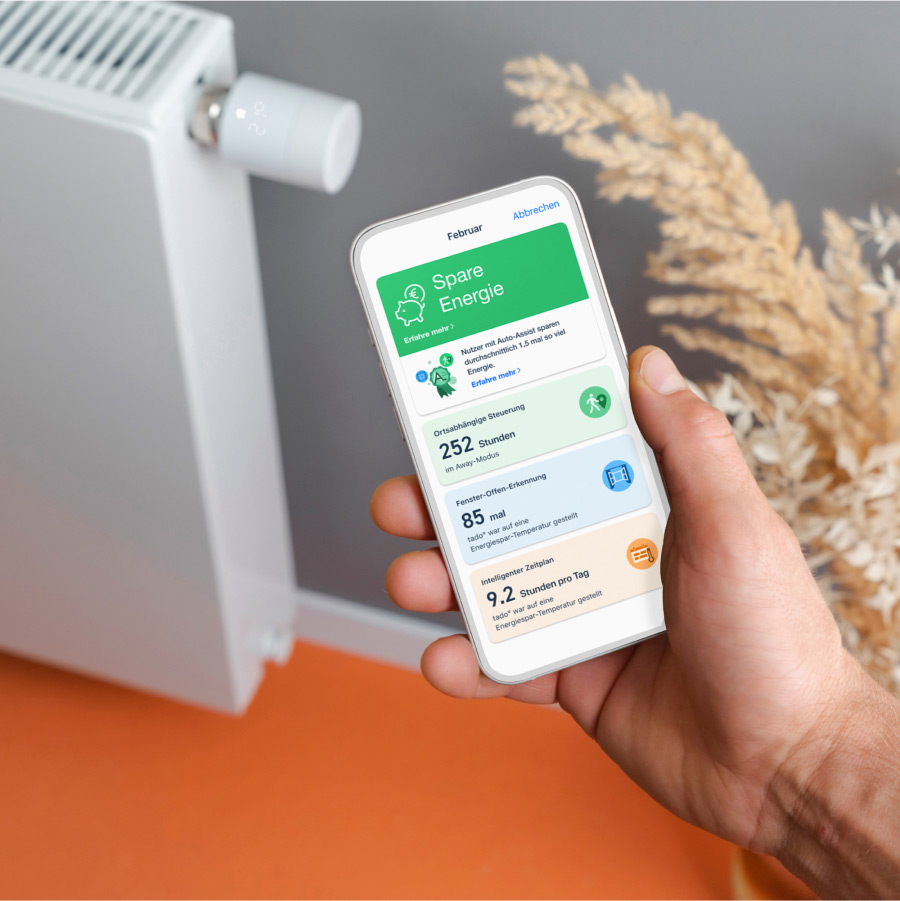 tado° Smartphone-App und smartes Heizkörperthermostat