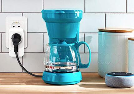 Kaffeemaschine an smarter Steckdose