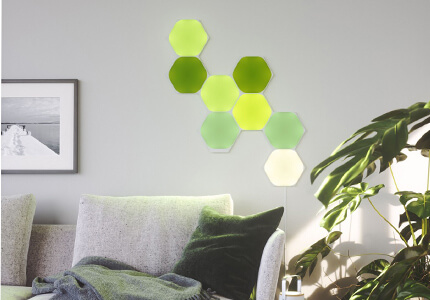 Nanoleaf Hexagons im Wohnzimmer